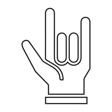 Hand, heavy, horns, metal, rock, roll, sign icon