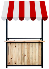 Wooden market stand or kiosk for decorative.