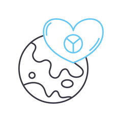 peace line icon, outline symbol, vector illustration, concept sign