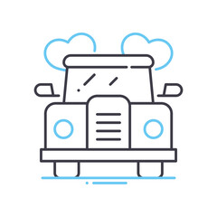 Fototapeta premium wedding car line icon, outline symbol, vector illustration, concept sign