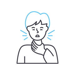 sore throat line icon, outline symbol, vector illustration, concept sign