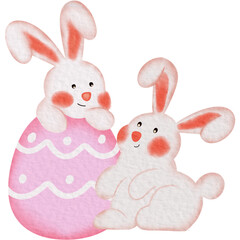 easter bunny with easter eggs