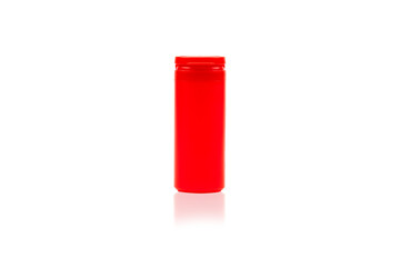 Red plastic bottle