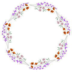 Fototapeta na wymiar Floral Wreath Frame 