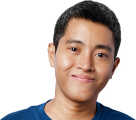 Obraz premium Young Asian man smiling.