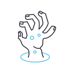 zombie hand line icon, outline symbol, vector illustration, concept sign