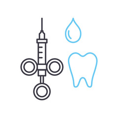 stomatologist syringe line icon, outline symbol, vector illustration, concept sign