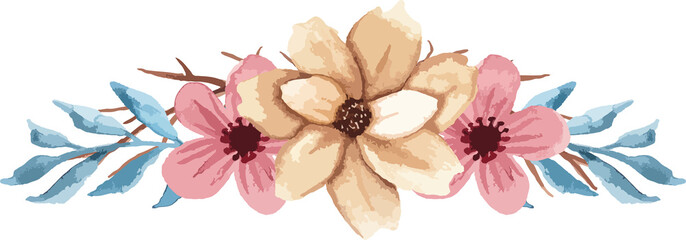 watercolor floral art set minimal style