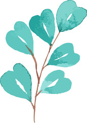 watercolor floral art set minimal style