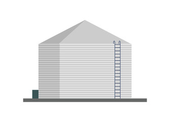 Storage tank building. Simple flat illustration. © supirloko89