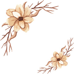 Obraz premium watercolor floral art set minimal style