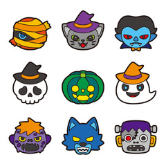 ハロウィン  キャラクター セット 線アリ