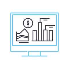 presentation line icon, outline symbol, vector illustration, concept sign