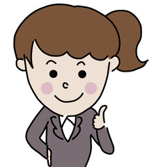 グッジョブ　OKサインを出すビジネスウーマン