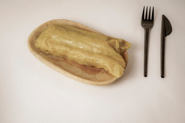 Colombian tamale recipe with steamed banana leaves