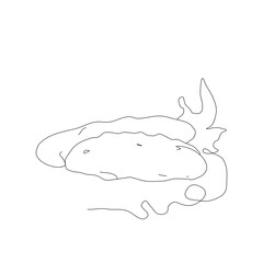 Cucumber vegetable in continuous line art drawing style. Cucumber plant minimalist black linear sketch isolated on white background. Vector one line