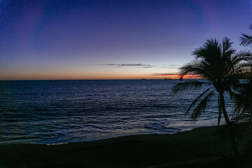 atardecer en la playa en manzanillo Colima, México 