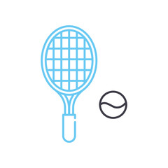 racket line icon, outline symbol, vector illustration, concept sign