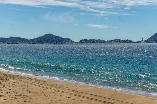 paisaje de la playa en manzanillo Colima, M&eacute;xico 