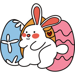 easter bunny with a Easter egg