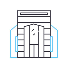 office line icon, outline symbol, vector illustration, concept sign