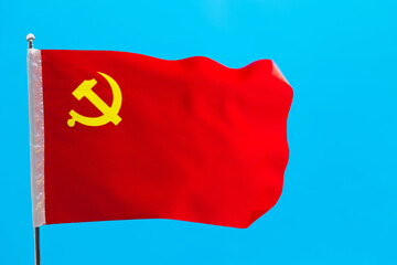 Flag of the Chinese Communist Party on blue background