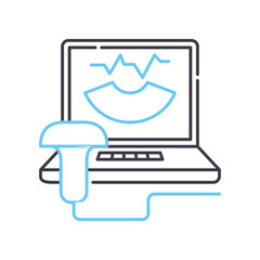 ultrasound line icon, outline symbol, vector illustration, concept sign