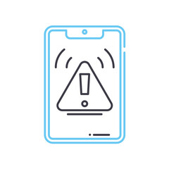 fraud alert line icon, outline symbol, vector illustration, concept sign