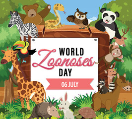 Obraz na płótnie Canvas World zoonoses day on 6 July poster design