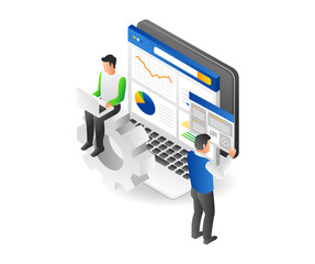 Two male web developer analysis
