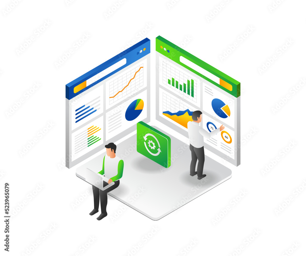 Poster process data analysis on the monitor screen