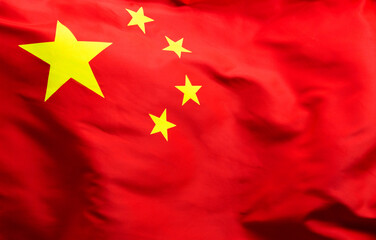 Close up of China flag background