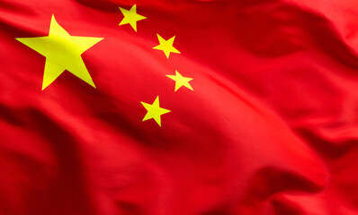Close up of China flag background
