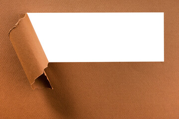 Torn brown paper strip transparent background frame isolated photo PNG file