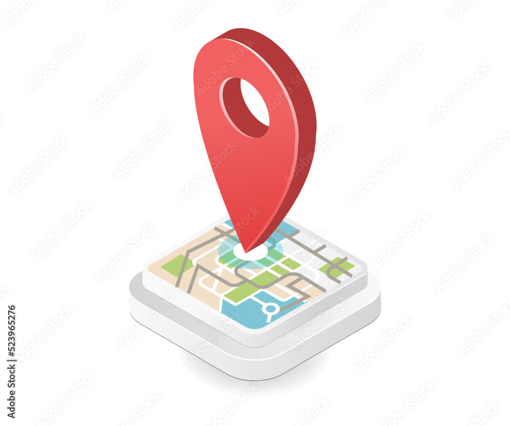Poster location map app pin symbol
