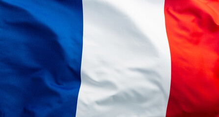 Close up of France flag background