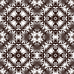 Thai pattern, white and black, Can be patterned in all directions seamless vector files