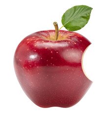 Red Apple with leaves isolated on white background, Fresh Red Royal Gala apple on white background With png file.