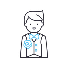 floral line icon, outline symbol, vector illustration, concept sign