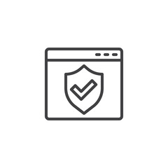 Web security line icon