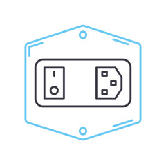 power ac supply line icon, outline symbol, vector illustration, concept sign