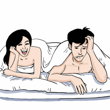 cartoon women laughing at impotent men