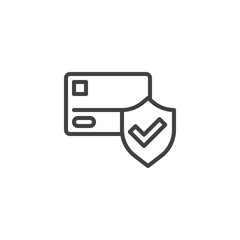 Credit card protection line icon