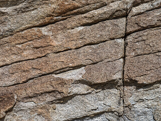 Detail of a cracked rock surface at Castle Rocks State Park in Idaho, USA