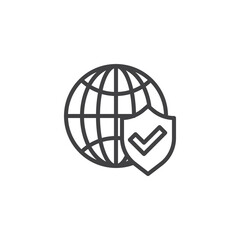 Internet protection line icon