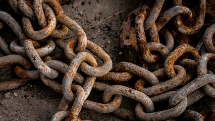 rusty chains and debris