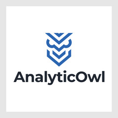 Modern minimal owl illustration. Linear owl logo.