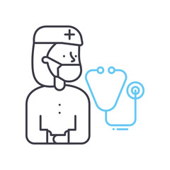 medical examination line icon, outline symbol, vector illustration, concept sign