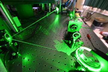 Laser beam in science research lab