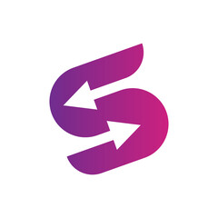 modern letter S with arrows logo design